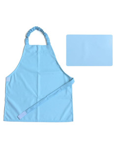 Conjunto Delantal Impermeable Kiddison y Tapete Silicona Azul