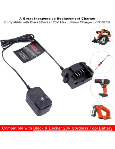 Cargador Compatible Black & Decker 20V LCS1620B - Carga Segura