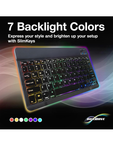 Teclado Bluetooth BoxWave SlimKeys Retroiluminado 7 Colores