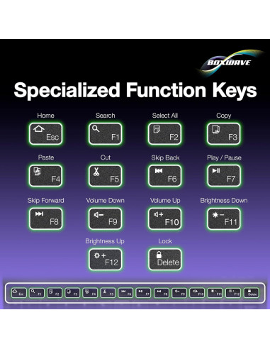 Teclado Bluetooth BoxWave SlimKeys Retroiluminado 7 Colores