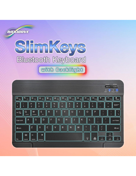 Teclado Bluetooth BoxWave SlimKeys Retroiluminado 7 Colores