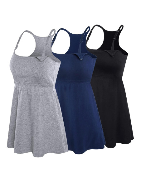 Camisetas de Maternidad de Algodón SUIEK 3-Pack Lactancia