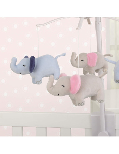Móvil Musical Elefantes Florales Carter's Pérsico y Gris