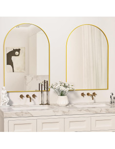 Espejo de Baño Antok 50.8x76.2cm Arqueado Negro/Dorado 2