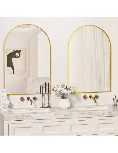 Espejo de Baño Antok 50.8x76.2cm Arqueado Negro/Dorado