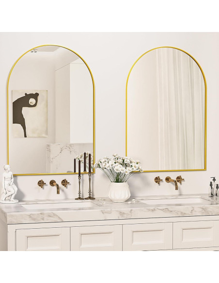 Espejo de Baño Antok 50.8x76.2cm Arqueado Negro/Dorado