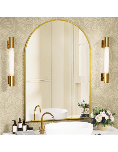 Espejo de Baño Antok 50.8x76.2cm Arqueado Negro/Dorado