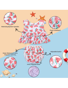 ALVA Traje de Baño para Niña 0-1T, Bikini Reutilizable UPF 50+ 2