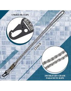 Collar Lanyard Paracord Frienda 2 Piezas 56 cm Gris 2