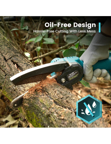 Sierra de Cadena Mini Seesii Inalámbrica 15 cm con 2 Baterías