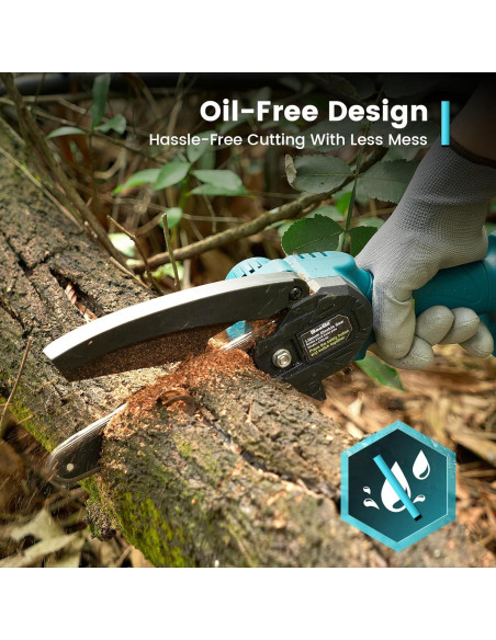 Sierra de Cadena Mini Seesii Inalámbrica 15 cm con 2 Baterías