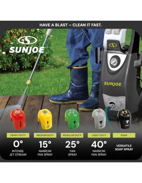 Lavadora a Presión Eléctrica Sun Joe SPX3000 + Juego de 5 Puntas