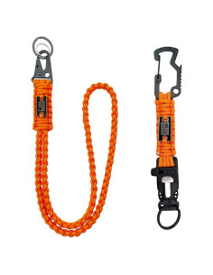 Lanyard de Paracord DDOUT Naranja con Llaveros y Hebilla