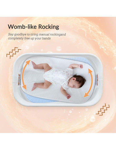 Cuna Mecedora Eléctrica VaVaSoo 3 Velocidades con Ruido Blanco