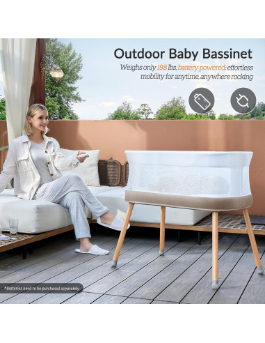 Cuna Mecedora Eléctrica VaVaSoo 3 Velocidades con Ruido Blanco