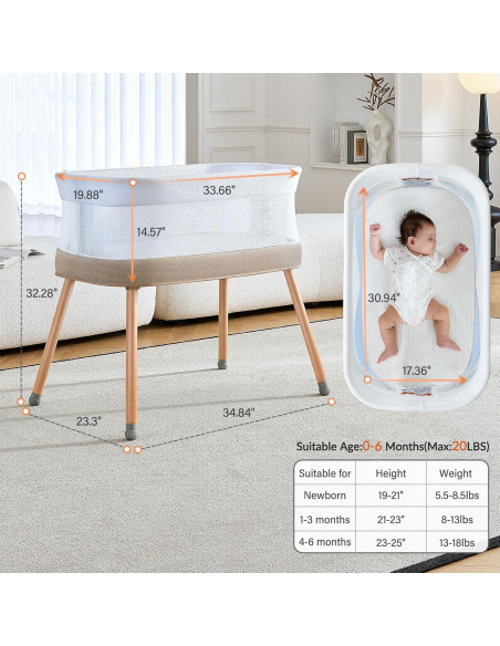 Cuna Mecedora Eléctrica VaVaSoo 3 Velocidades con Ruido Blanco