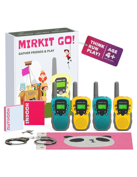 MIRKIT GO! Juego de 4 Walkie Talkies para Niños + 4 Juegos
