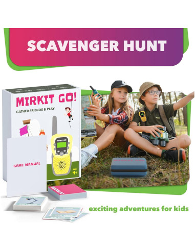 MIRKIT GO! Juego de 4 Walkie Talkies para Niños + 4 Juegos