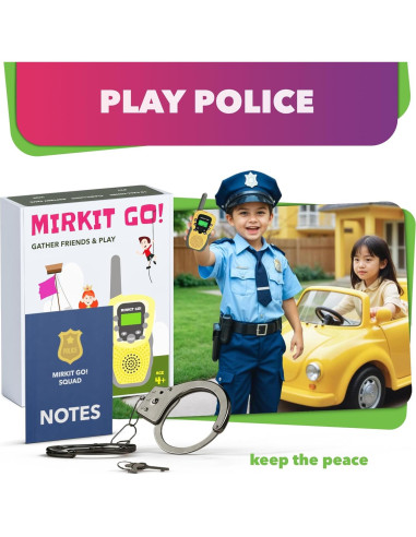 MIRKIT GO! Juego de 4 Walkie Talkies para Niños + 4 Juegos