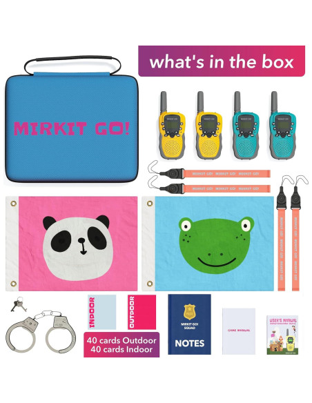 MIRKIT GO! Juego de 4 Walkie Talkies para Niños + 4 Juegos