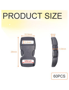 60 Hebillas de Paracord POM 0,95 cm Curvadas Rápidas 2