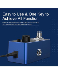 Pedal Looper LEKATO para Guitarra y Bajo, 3 Bucles, 18 Minutos 2