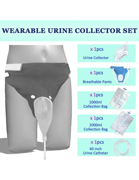 Bolsas Colectoras de Orina Portátiles Sinlxcoy S/M Azul