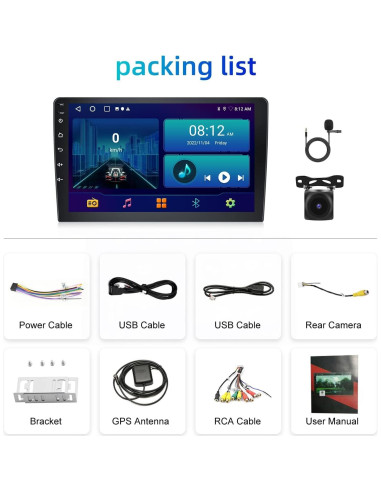 Estéreo de Coche Podofo 10.1" Android 2GB+32GB Carplay Auto