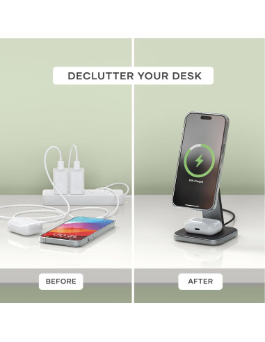 Cargador Inalámbrico 2 en 1 Satechi Qi2 15W Magnético