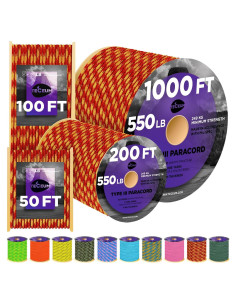 Cuerda Paracord 550 TECEUM Llama de Fuego 30,5 m 4mm