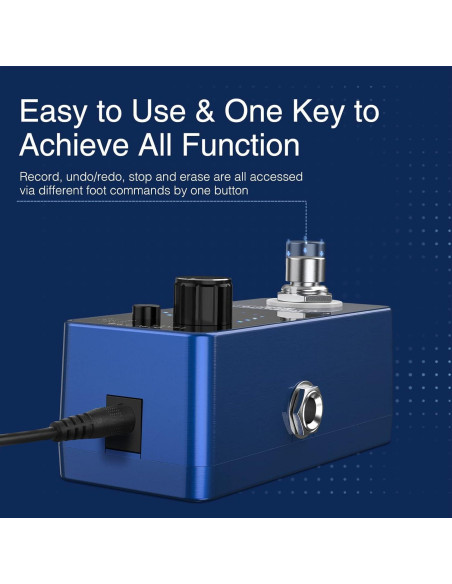 Pedal Looper LEKATO para Guitarra y Bajo, 3 Bucles, 18 Minutos