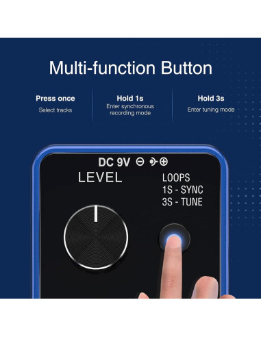 Pedal Looper LEKATO para Guitarra y Bajo, 3 Bucles, 18 Minutos