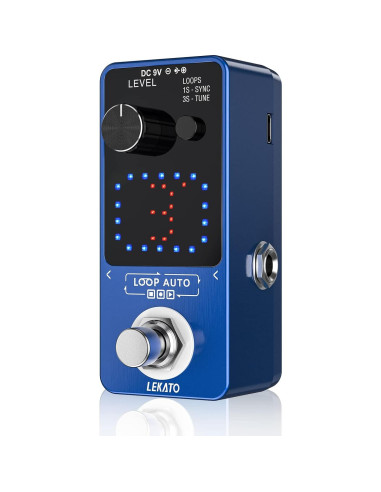Pedal Looper LEKATO para Guitarra y Bajo, 3 Bucles, 18 Minutos
