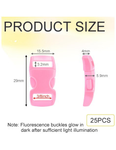 25 Hebillas de Paracord CooBigo Rosa Bebé 0.95 cm 2