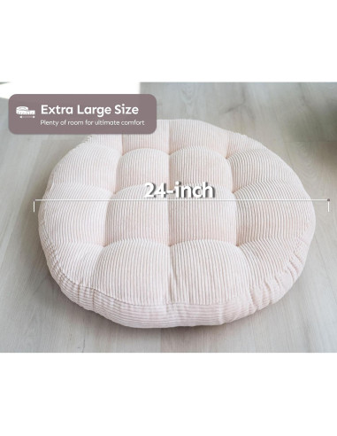 Cojín de Meditación Redondo SnugCollection 61 cm Beige