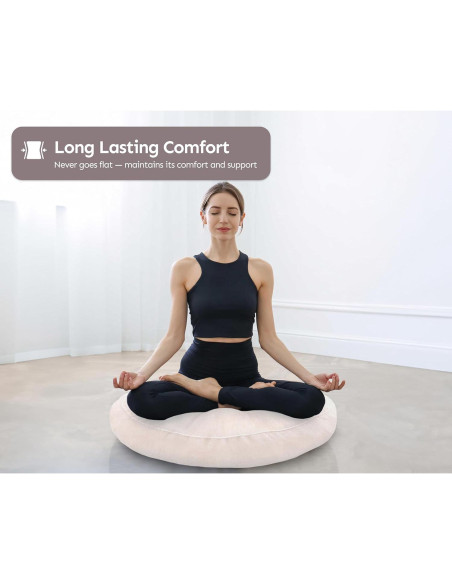 Cojín de Meditación Redondo SnugCollection 61 cm Beige