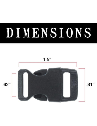 Hebillas de liberación lateral Costa Oeste 50 Paquete Rojo