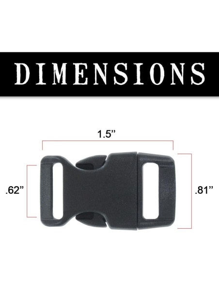 Hebillas de liberación lateral Costa Oeste 50 Paquete Rojo