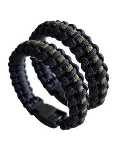 2 Pulseras de Paracord Verde Ejército CIBBALIY 21,59 cm