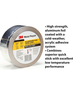 Cinta de Aluminio 3M 3381, 4.78 cm x 45.72 m, Sellado HVAC 2