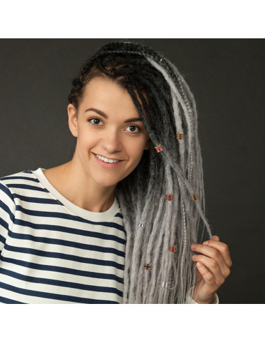 Cuentas para Cabello UNICRAFTALE 16 Piezas Acero Inoxidable