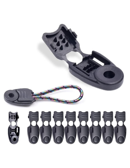 Cierre de cordón CooBigo 50 unidades plástico negro