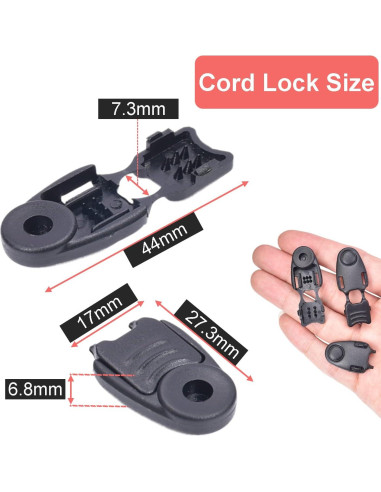 Cierre de cordón CooBigo 50 unidades plástico negro