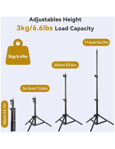 Soporte de Luz Portátil UTEBIT Tripode 2 Pcs Ajustable 40-114cm