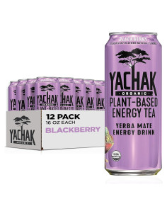 Bebida de Yerba Mate Orgánica Yachak Sabor Mora - 12 Latas 473ml
