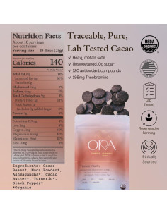 Cacao Ceremonial Orgánico Ora - Vitalidad Vibrante 226.8g 2