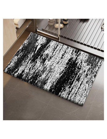 Alfombra de Baño HDFK Negra 61x45 cm Antideslizante Lavable