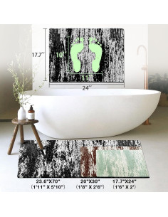 Alfombra de Baño HDFK Negra 61x45 cm Antideslizante Lavable 2