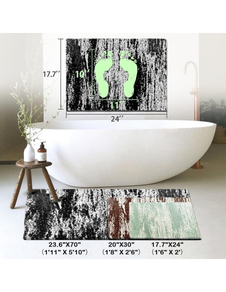 Alfombra de Baño HDFK Negra 61x45 cm Antideslizante Lavable