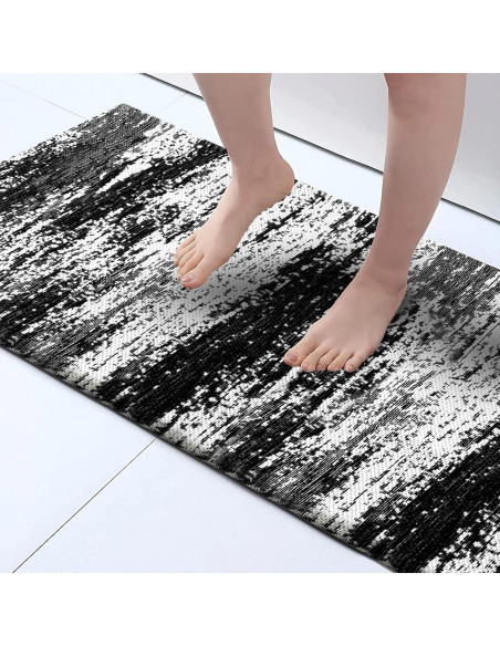 Alfombra de Baño HDFK Negra 61x45 cm Antideslizante Lavable